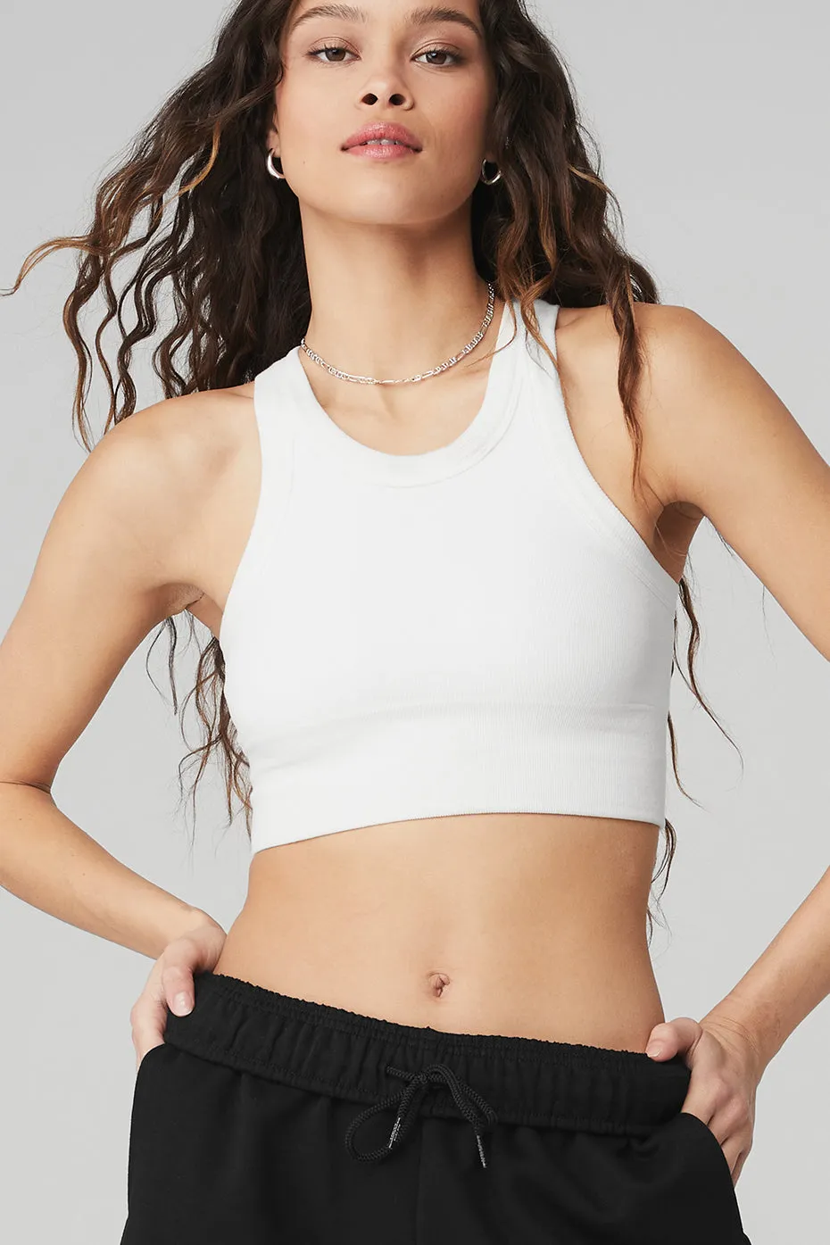 SEAMLESS DELIGHT HIGH NECK BRA  WHITE