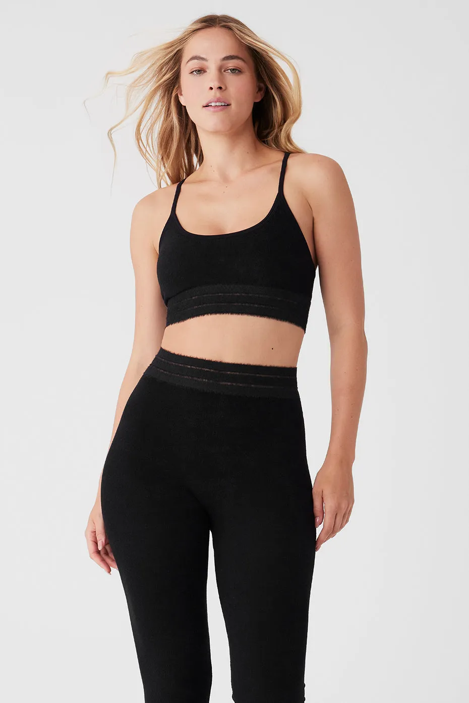 SEAMLESS LUXE TERRY CUDDLE BRA  BLACK