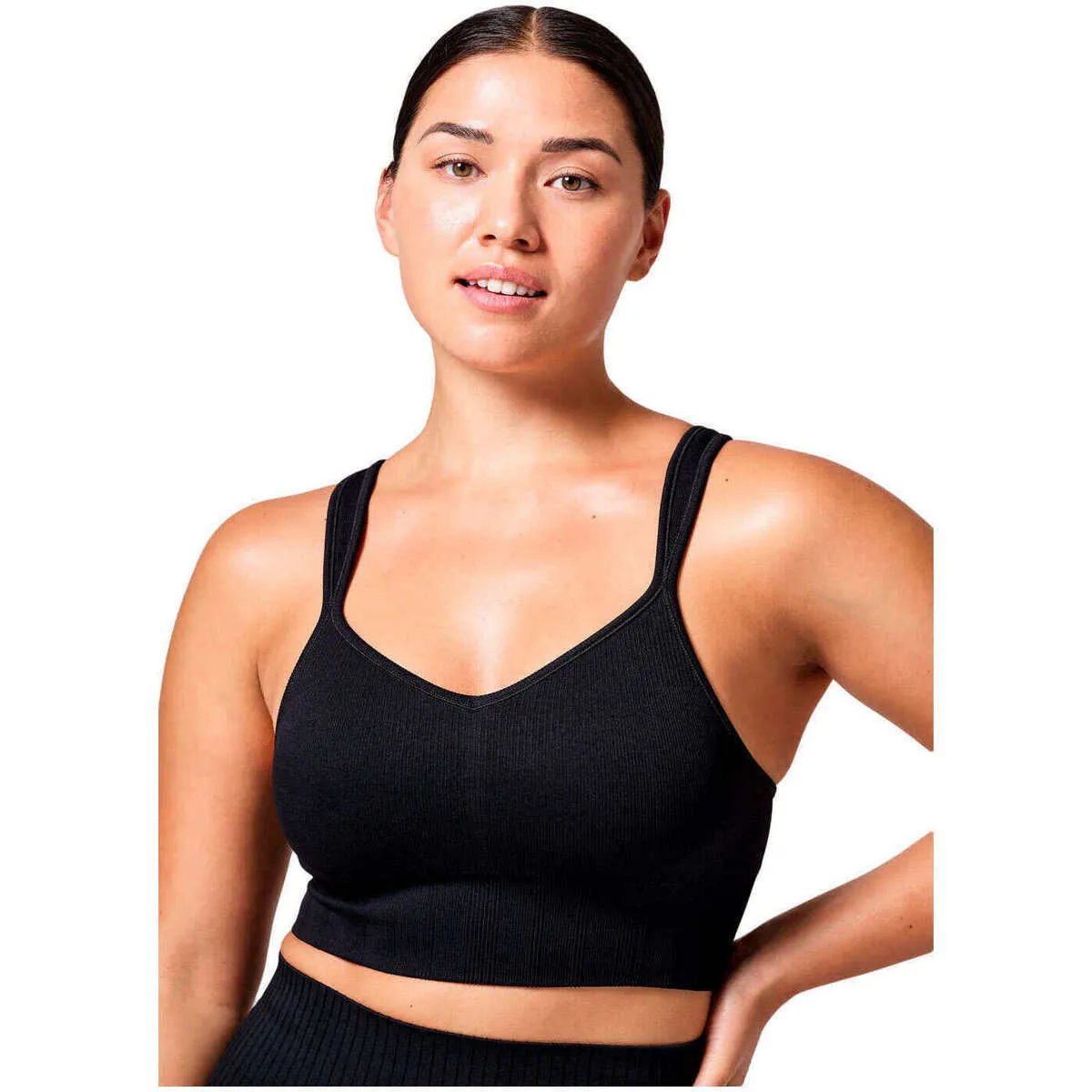 Seamless Rib Padded Sports Bra