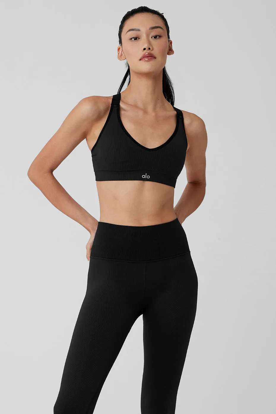 SEAMLESS RIBBED FAVORITE BRA  BLACK