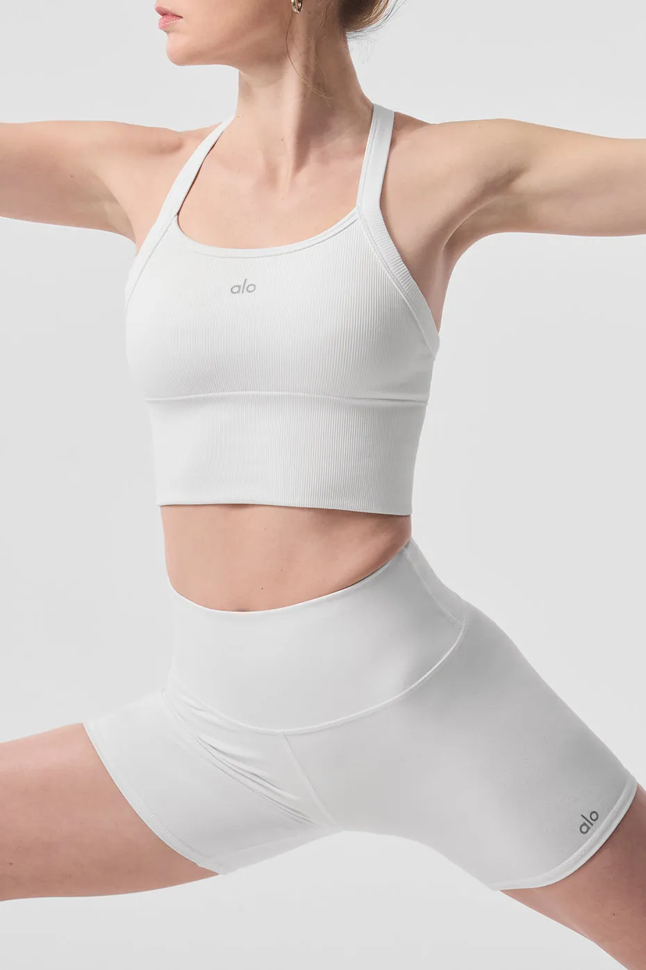 SEAMLESS RIBBED FAVORITE BRA TANK  WHITE