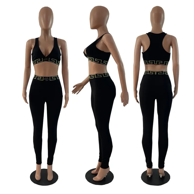 Sexy Women Ropa de yoga Suguantes de canciones Tanks Luxury Tees Legging Street sin mangas sin mangas