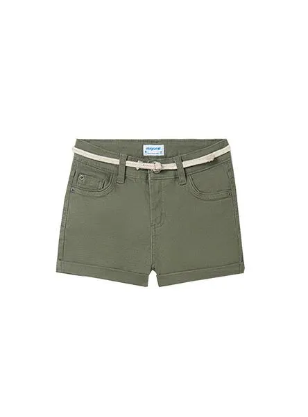 Short Mayoral Sarga Basico Verde para Niña