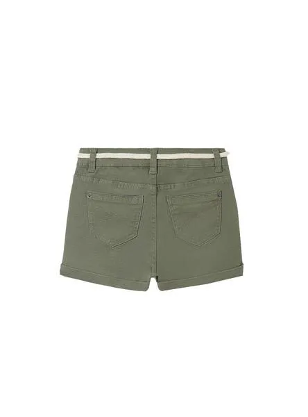Short Mayoral Sarga Basico Verde para Niña