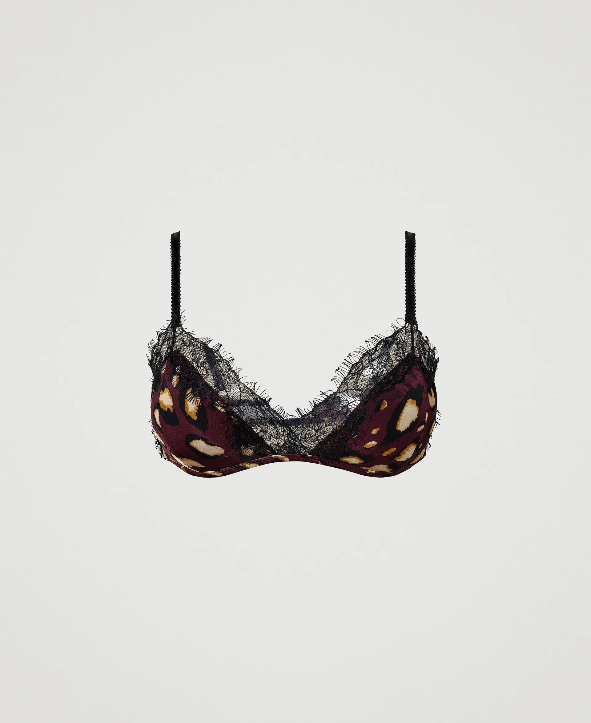 SOUTIENGORGE TRIANGLE EN SATIN ANIMALIER