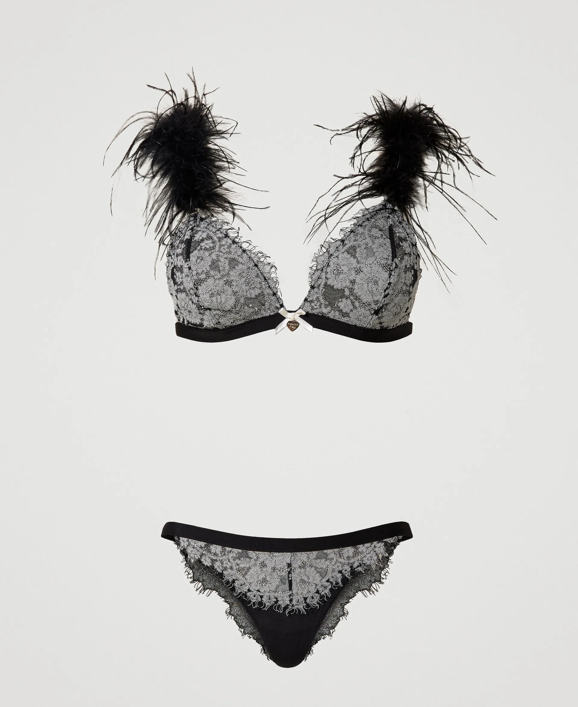 SOUTIENGORGE TRIANGLE ET SLIP BR&EACUTE;SILIEN AVEC PLUMES