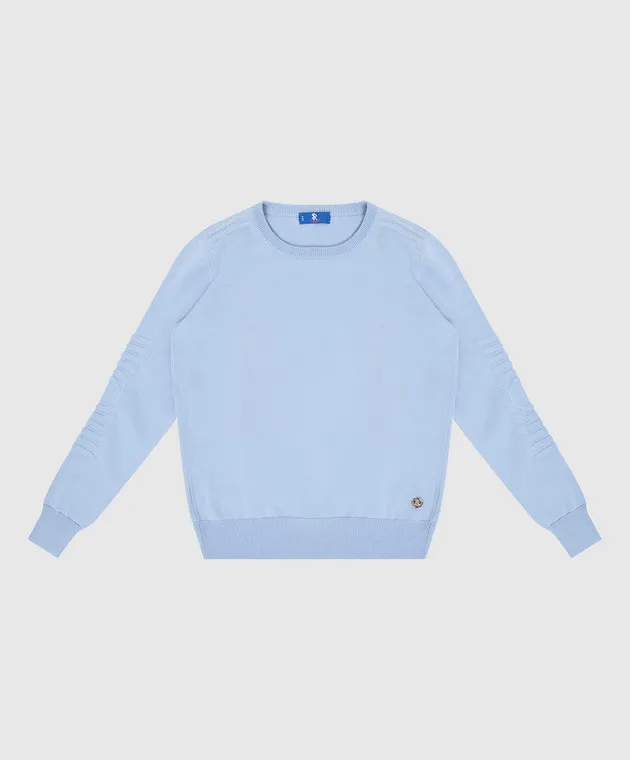 Stefano Ricci Children's blue sweater with a pattern