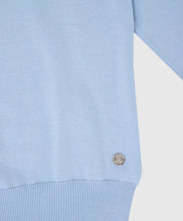 Stefano Ricci Children's blue sweater with a pattern