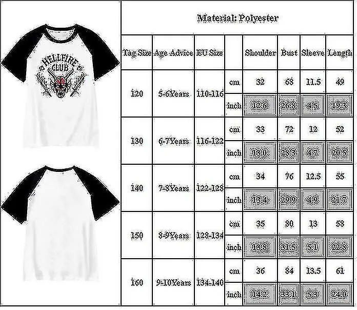 Stranger Things Temporada 4 Hellfire Club Disfraces Camisetas Niños Niños Niñas Manga Corta Tee Tops Fans Regalos