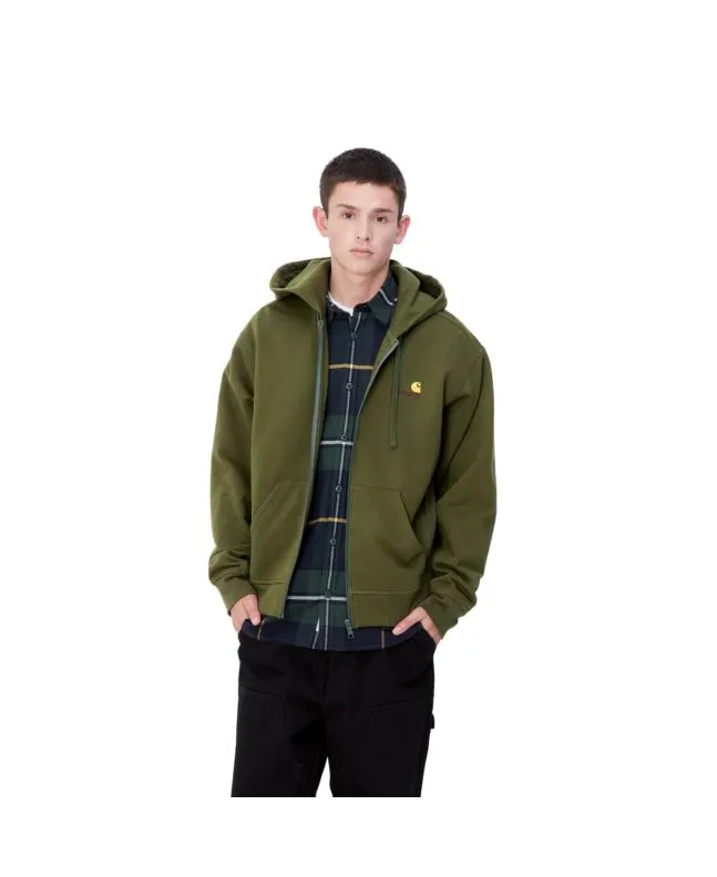 Sudadera con capucha y cremallera Carhartt WIP Hooded American Script Jacket Tarragon