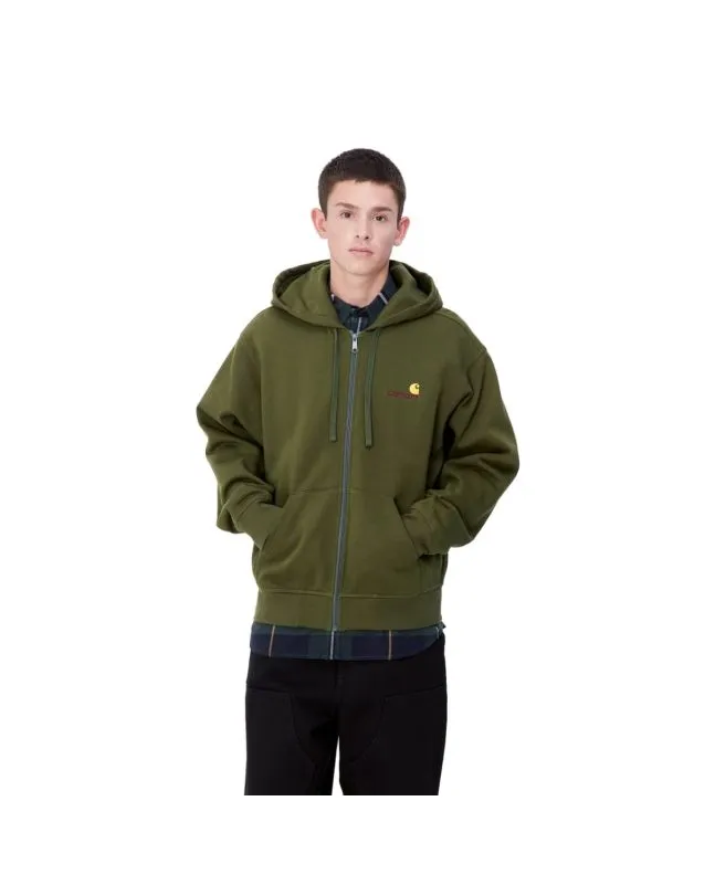 Sudadera con capucha y cremallera Carhartt WIP Hooded American Script Jacket Tarragon