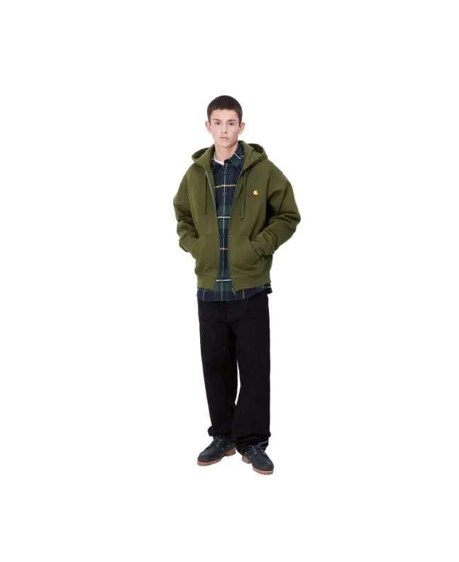 Sudadera con capucha y cremallera Carhartt WIP Hooded American Script Jacket Tarragon
