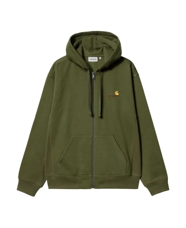 Sudadera con capucha y cremallera Carhartt WIP Hooded American Script Jacket Tarragon