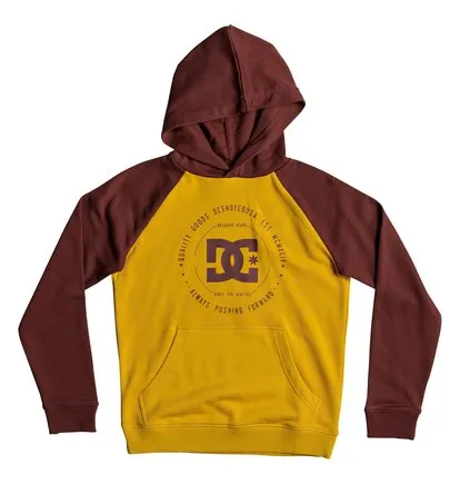 Sudadera DC SHOES con capucha para niño Ref. EDBSF03079 REBUILT HOODIE Granáte y mostaza
