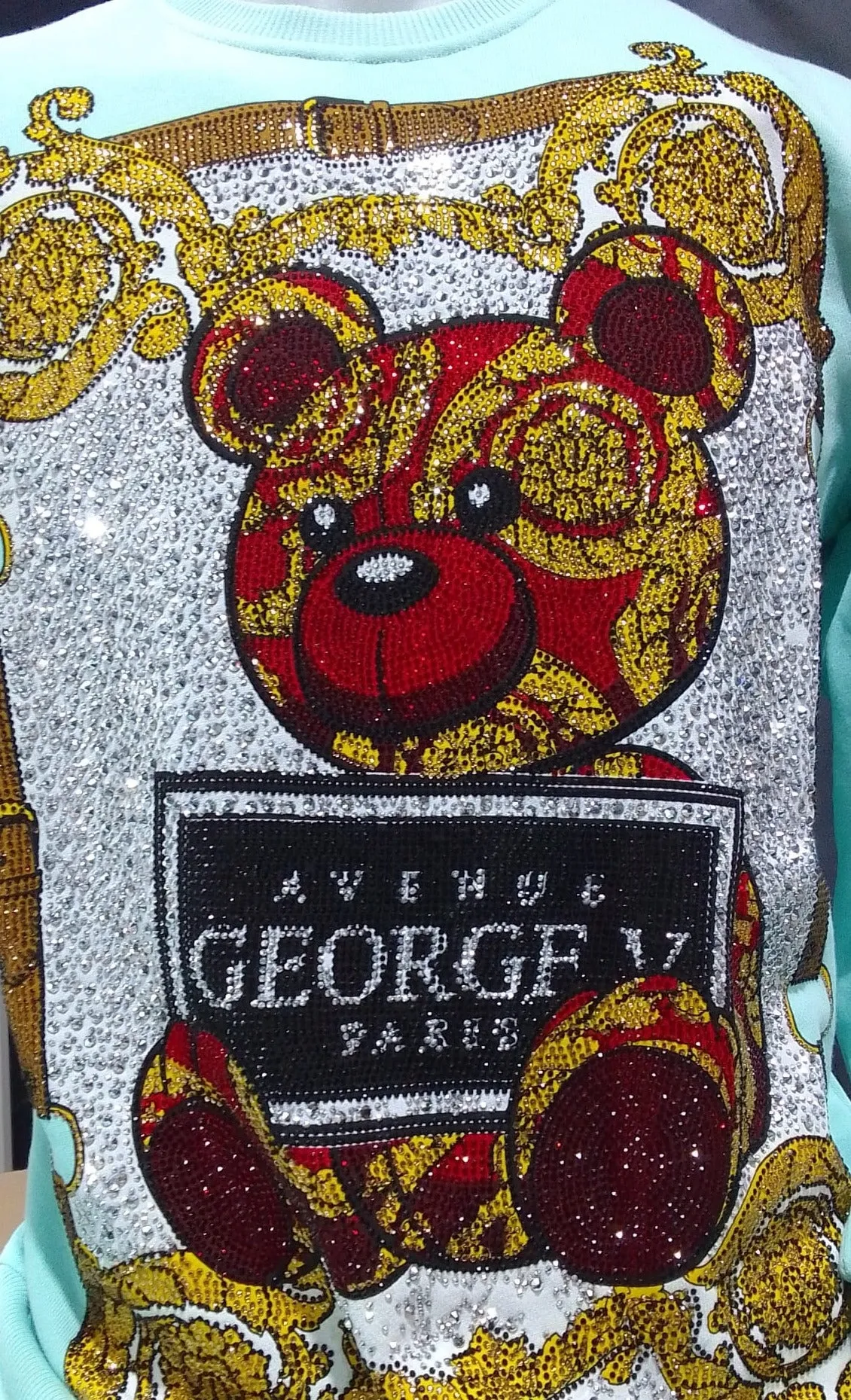 SUDADERA GEORGE V  GV2324 BABY BLUE/RED