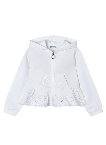 Sudadera Mayoral Volante Blanco para Niña