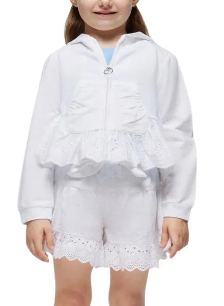 Sudadera Mayoral Volante Blanco para Niña
