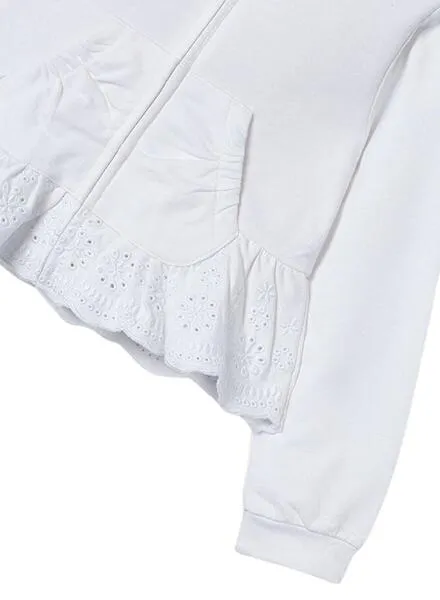 Sudadera Mayoral Volante Blanco para Niña