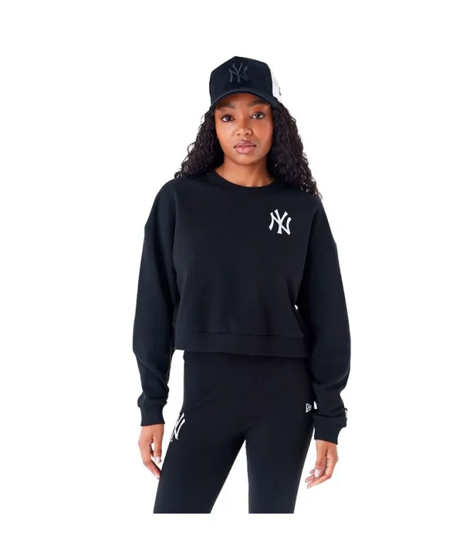 Sudadera New Era Crop Crew Neck New York Yankees MLB Lifestyle Negro