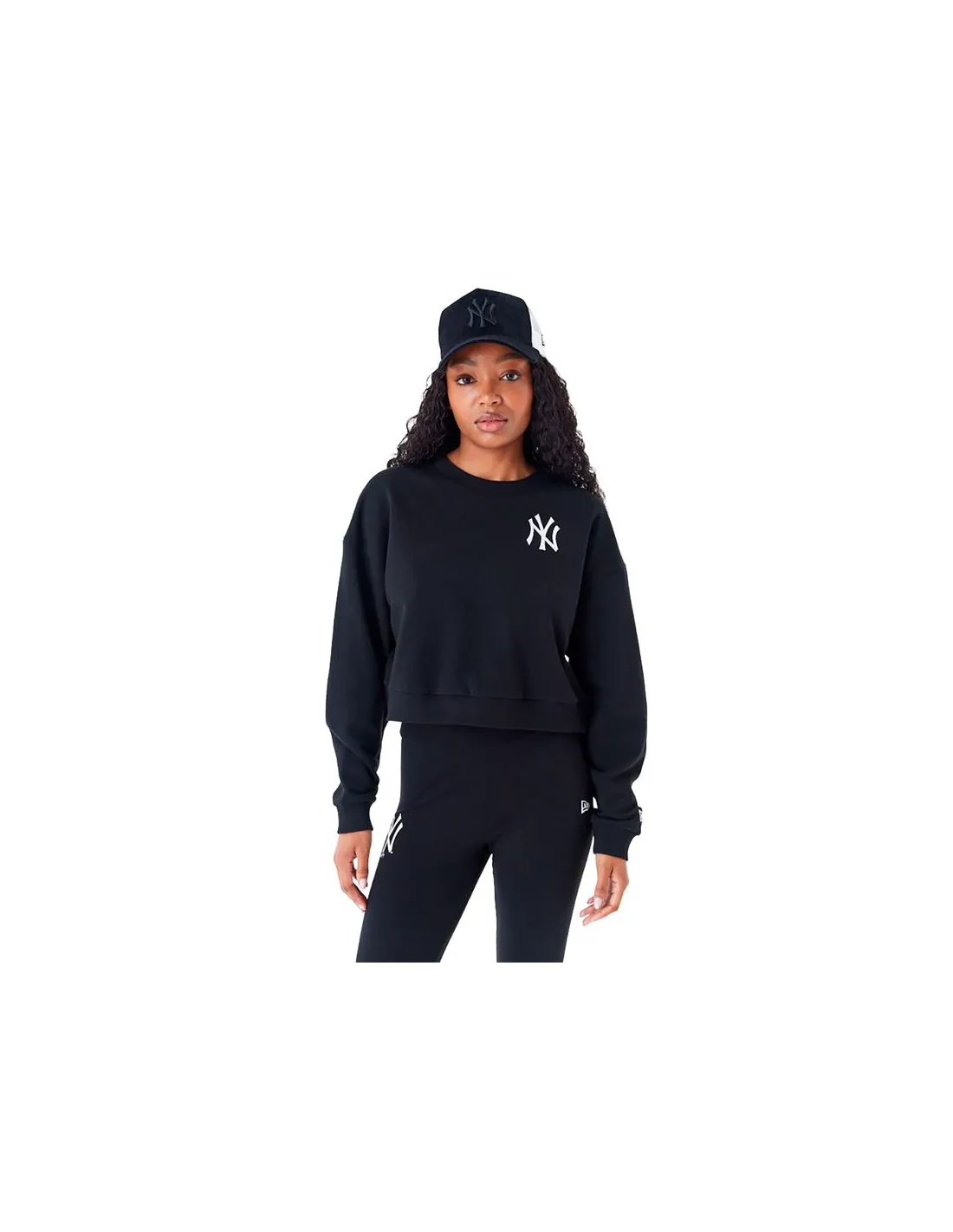 Sudadera New Era Crop Crew Neck New York Yankees MLB Lifestyle Negro