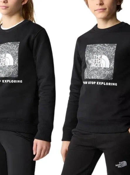 Sudadera The North Face Redbox Crew Negro De Niños