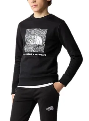 Sudadera The North Face Redbox Crew Negro De Niños