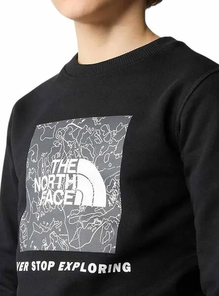 Sudadera The North Face Redbox Crew Negro De Niños
