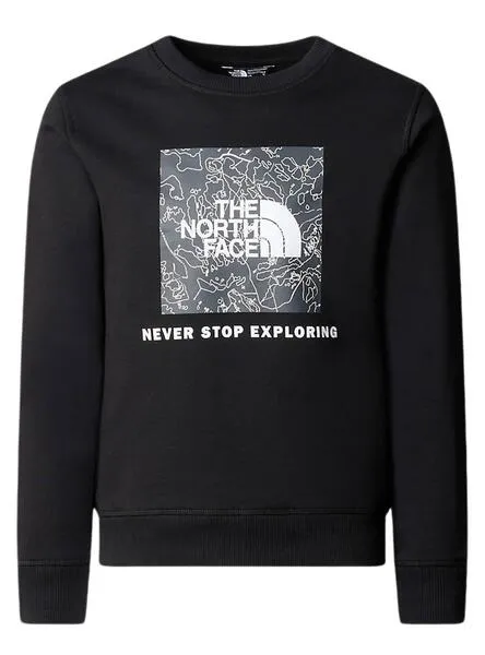 Sudadera The North Face Redbox Crew Negro De Niños