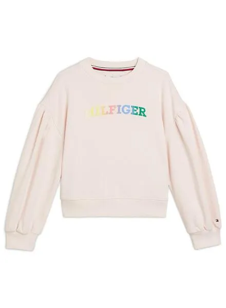 Sudadera Tommy Hilfiger Monotype Rosa Para Niña