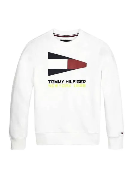 sudadera tommy hilfiger sailing blanco para niño