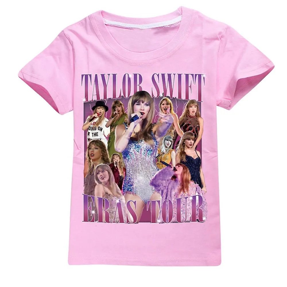 Taylor Swift Camiseta Estampada Niños Niños Niñas Manga Corta Cuello Redondo Verano Casual Camisetas Tops Swiftie Fans Regalos D