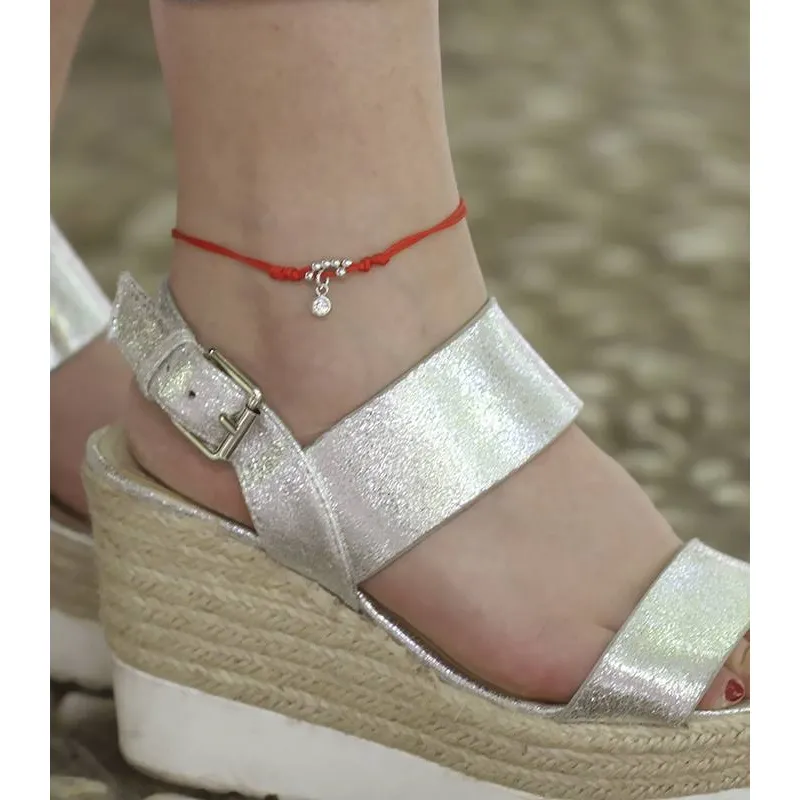 Tobillera "Ibiza" Cordón y Plata de Ley