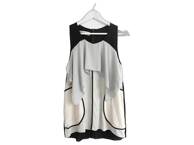 Top con volantes y paneles de Marni Negro Gris Crudo 