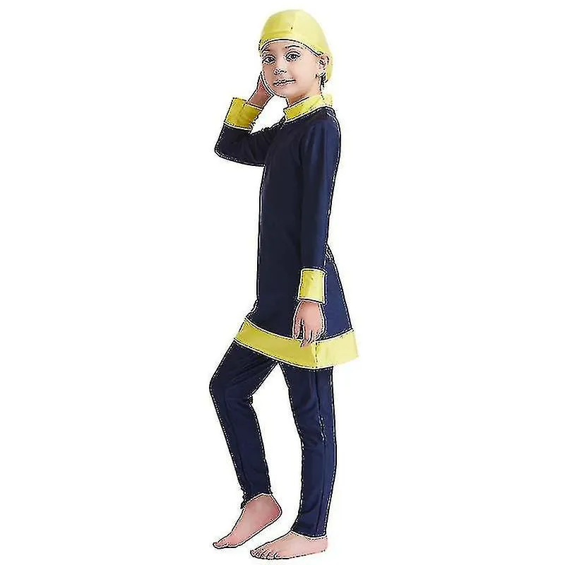 Traje de baño islámico Niños Chicas Modestas Cubierta Completa Traje de Baño Musulmán Playa Burkini