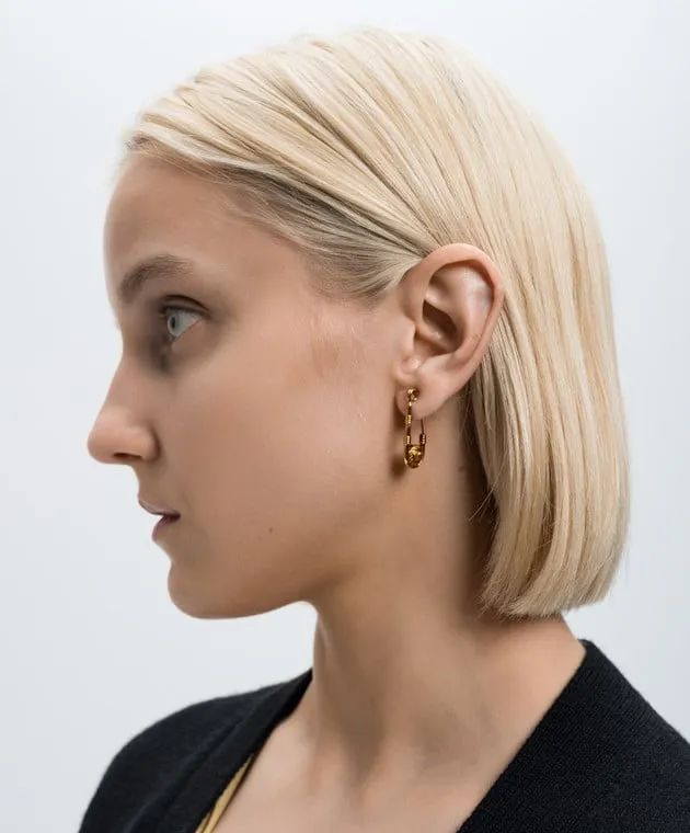 Versace Golden Safety Pin earrings