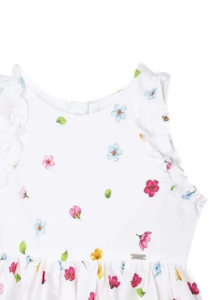 vestido mayoral flores blanco para niña