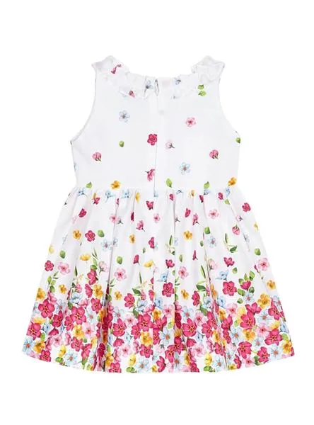 vestido mayoral flores blanco para niña