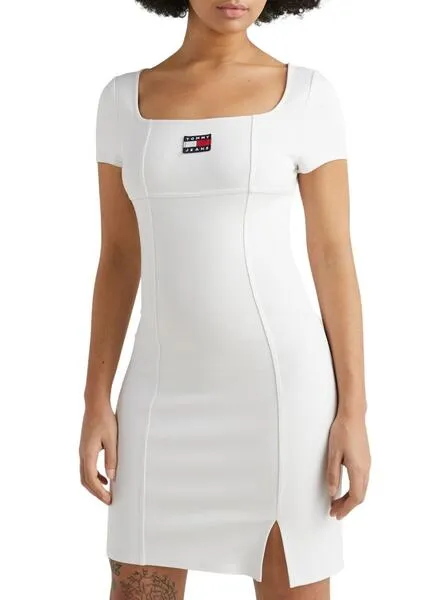 Vestido Tommy Jeans Archive Blanco para Mujer