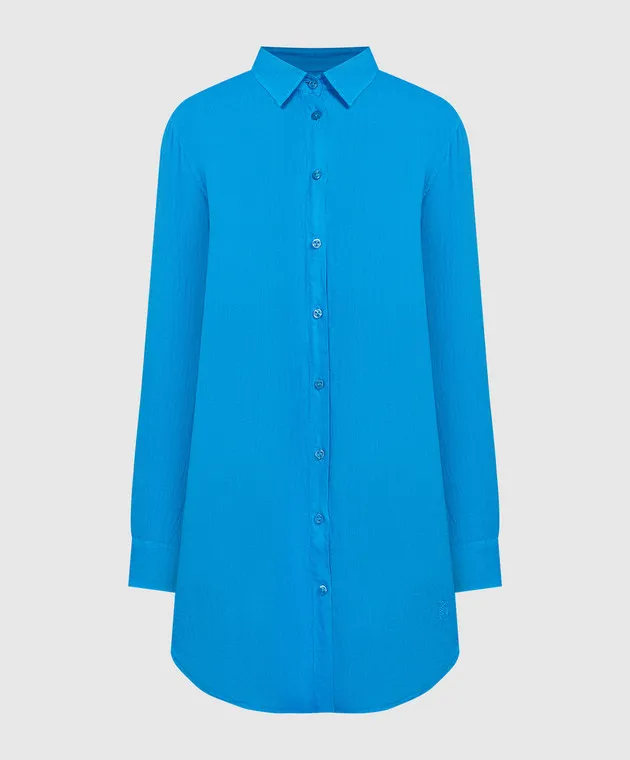 Vilebrequin Blue Fragance linen shirt dress