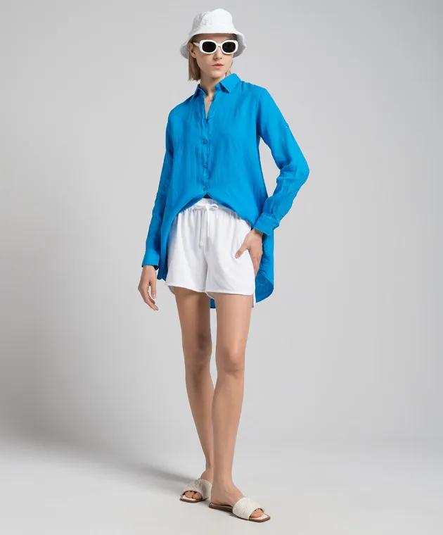 Vilebrequin Blue Fragance linen shirt dress