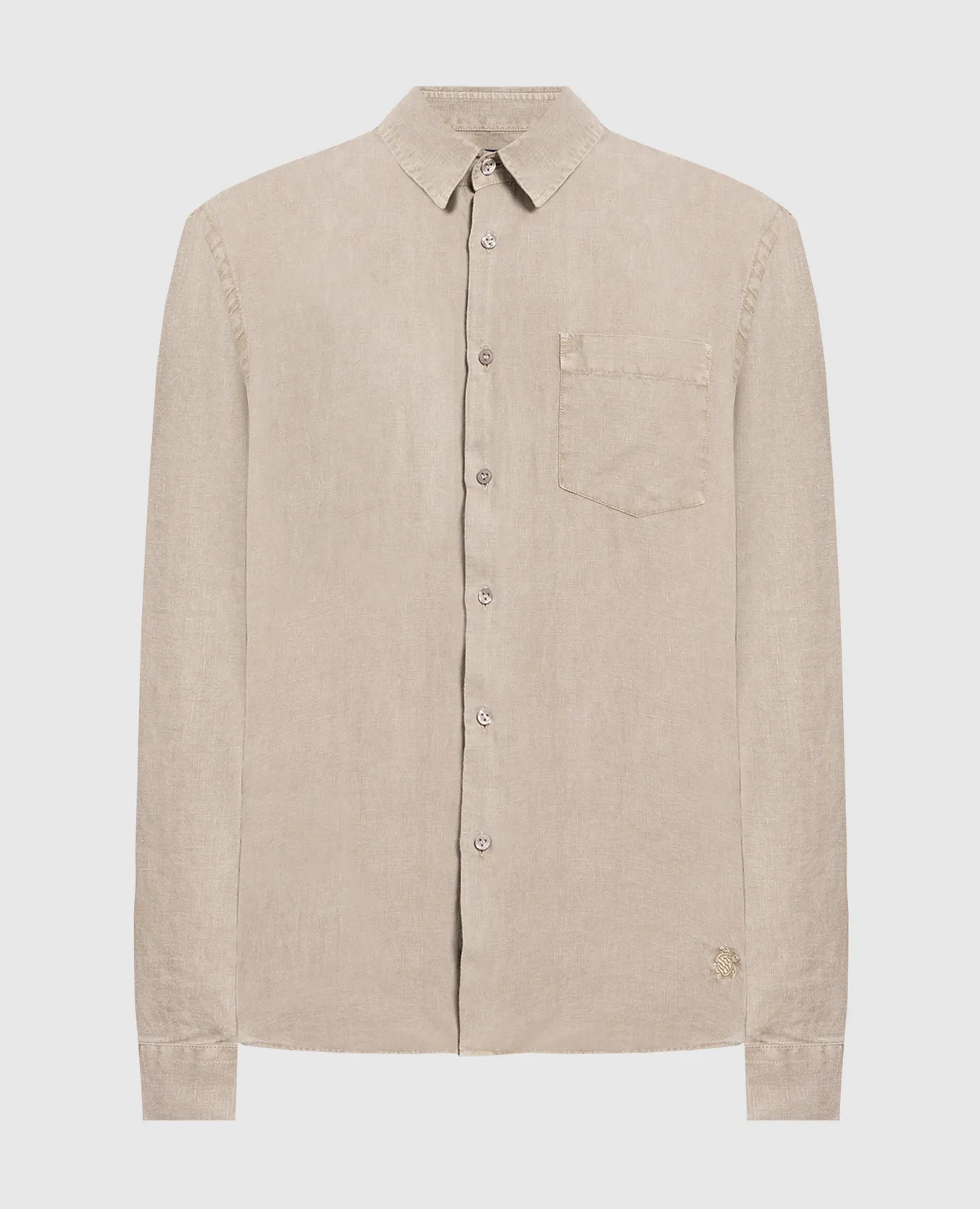 Vilebrequin Caroubis khaki linen shirt