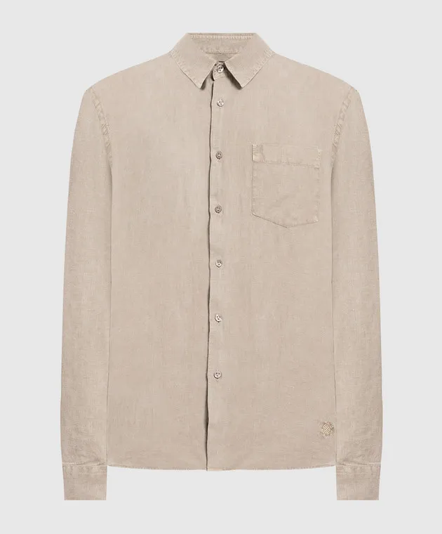 Vilebrequin Caroubis khaki linen shirt
