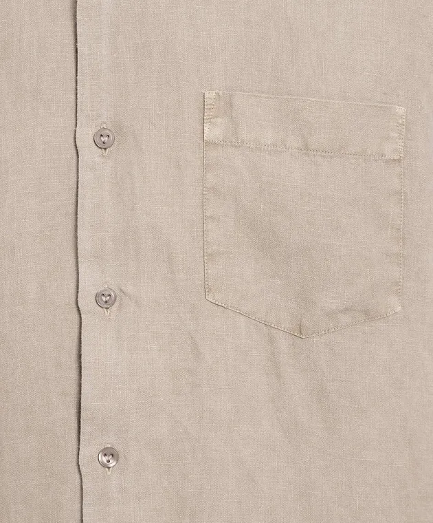 Vilebrequin Caroubis khaki linen shirt