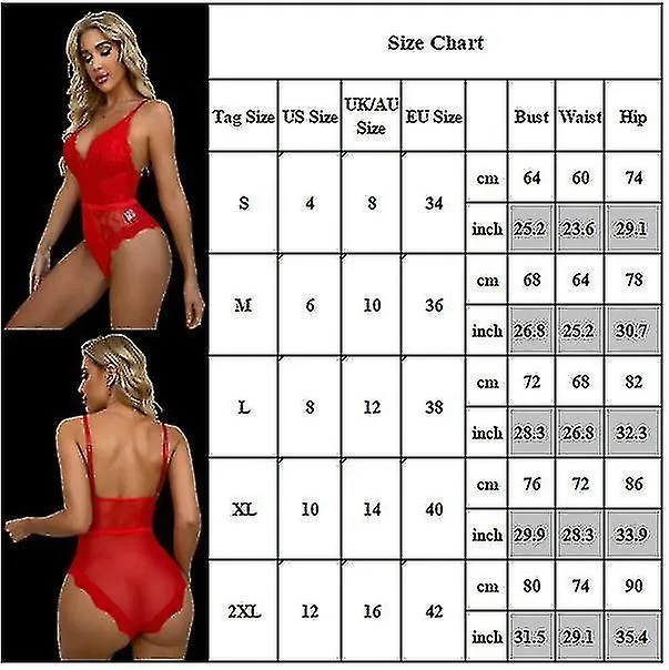 WOMEN V NECK BODYSUIT LINGERIE SEETHROUGH LACE BABYDOLL UNDERWEAR SLEEPWEAR