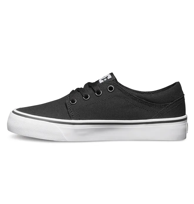 Zapatillas DC SHOES para niño TRASE TX BLACK/WHITE (BKW) Ref. ADBS300251 negra suela blanca