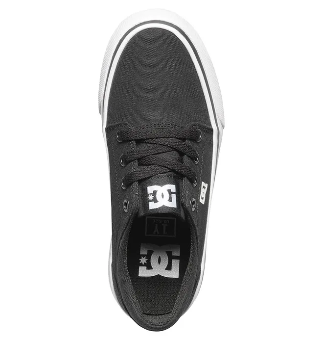 Zapatillas DC SHOES para niño TRASE TX BLACK/WHITE (BKW) Ref. ADBS300251 negra suela blanca
