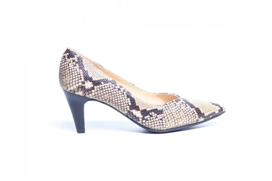 Zapato Corte Salón Mujer Serpiente Tostado KAELA Unisa