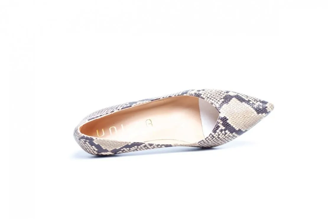 Zapato Corte Salón Mujer Serpiente Tostado KAELA Unisa