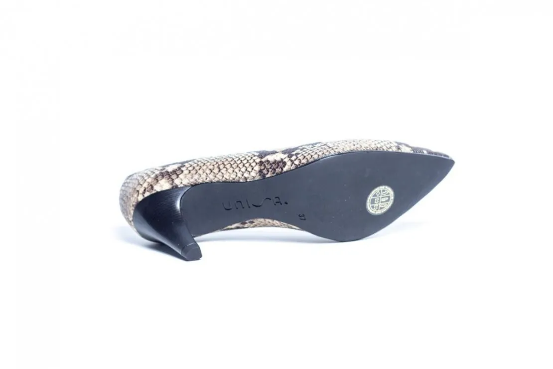 Zapato Corte Salón Mujer Serpiente Tostado KAELA Unisa