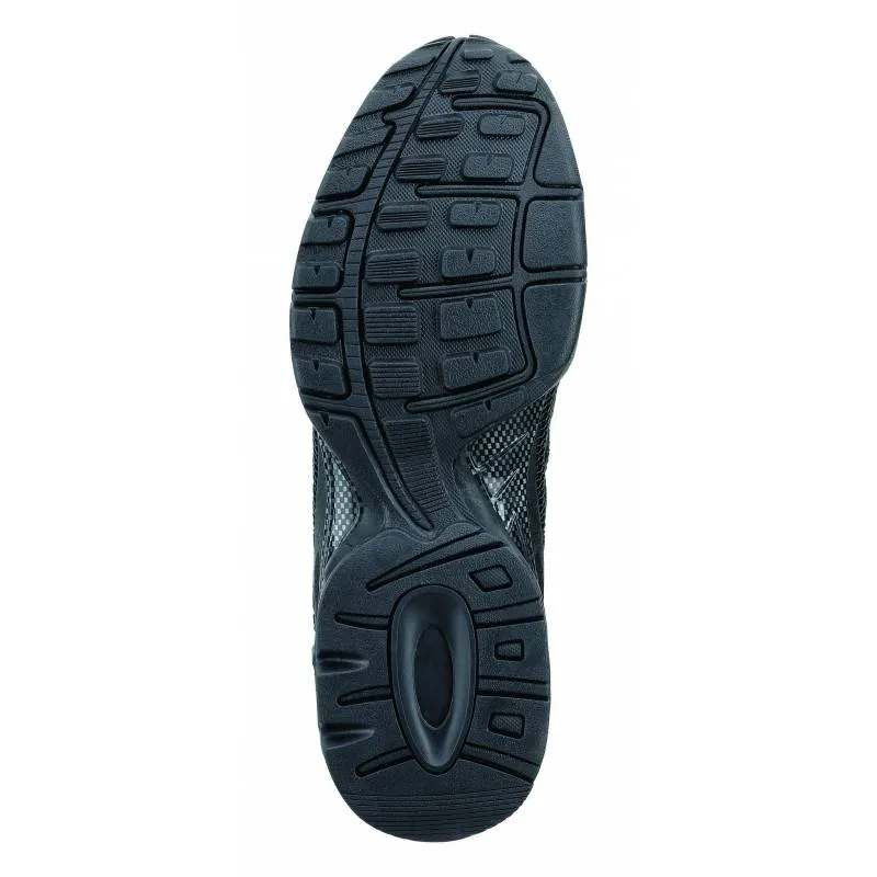 Zapato de seguridad deportivo negro corte inyectado de PU sobre base textil S1P